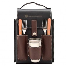 SET DE ASADO DOBLE RECTANGULAR EN ECOCUERO 