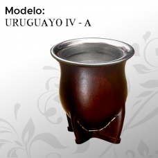 MATE  URUGUAYO DE ACERO FORRADO EN CUERO