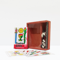 CAJA MADERA NAIPES C/POROTOS